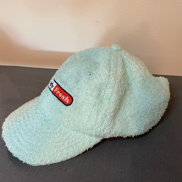 Teddy Fresh Aqua Terry Cloth Hat Cap, 100% Cotton, Light Blue Textured Soft - Picture 6 of 8